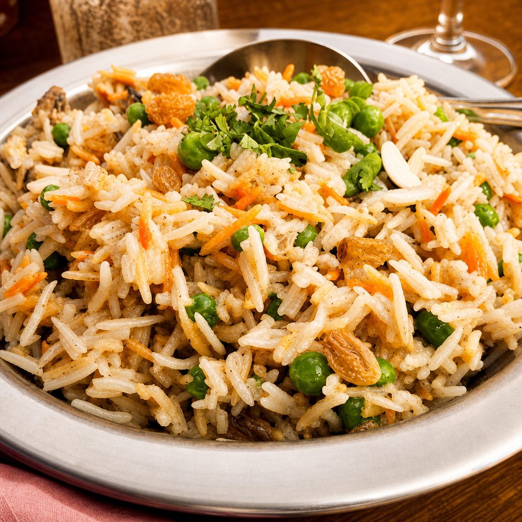 Mushroom Pea Pulao.