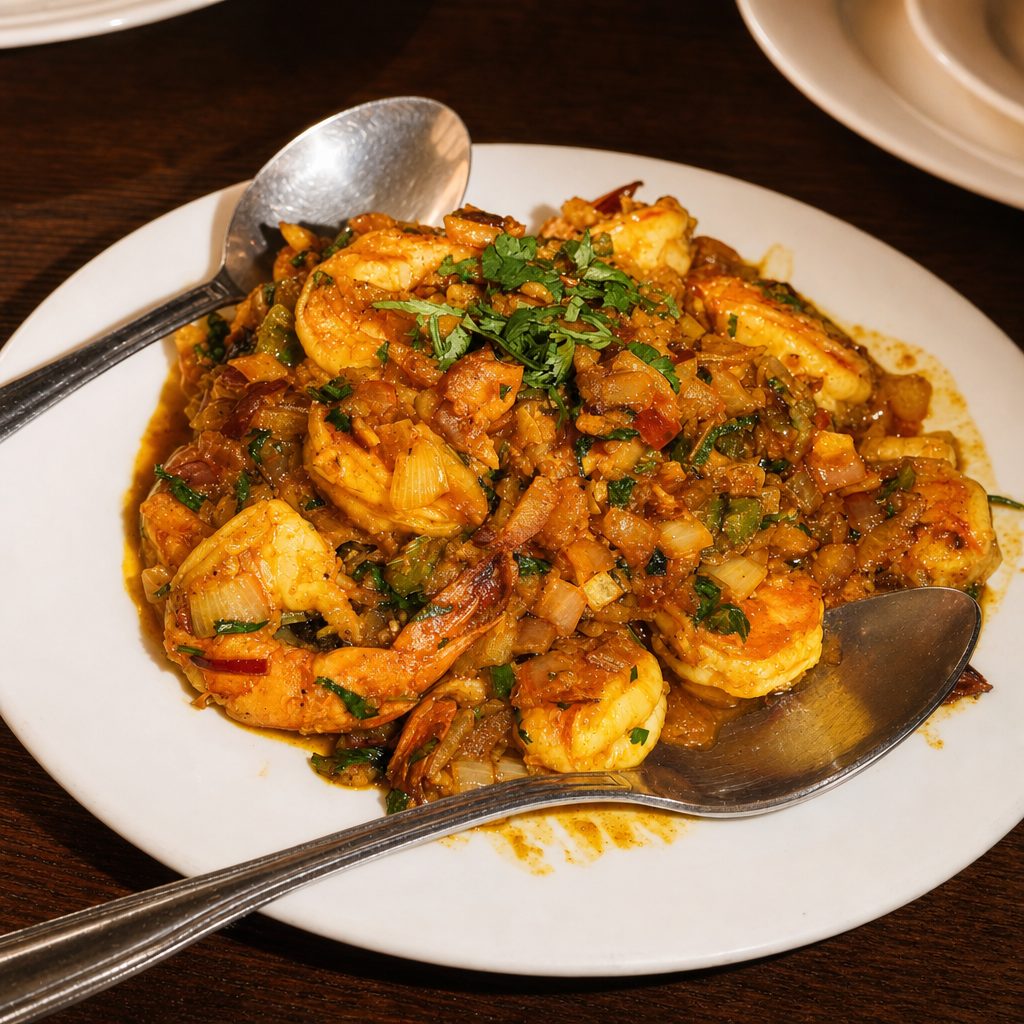 Spicy Garlic Shrimp.